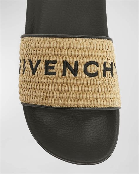 givenchy embroidered logo flat resort sandals